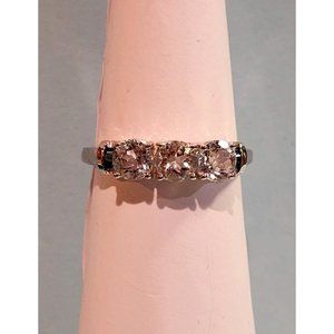 Women's Size 9 Rare 1.45 Aquamarine And Blue Diamond Ring Limited Edition Set In